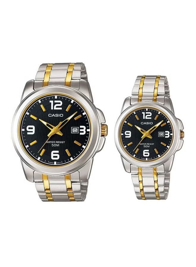 Casio Couple's Watch - MTP/LTP-1314SG-1A Silver/Gold Dial - Image 1